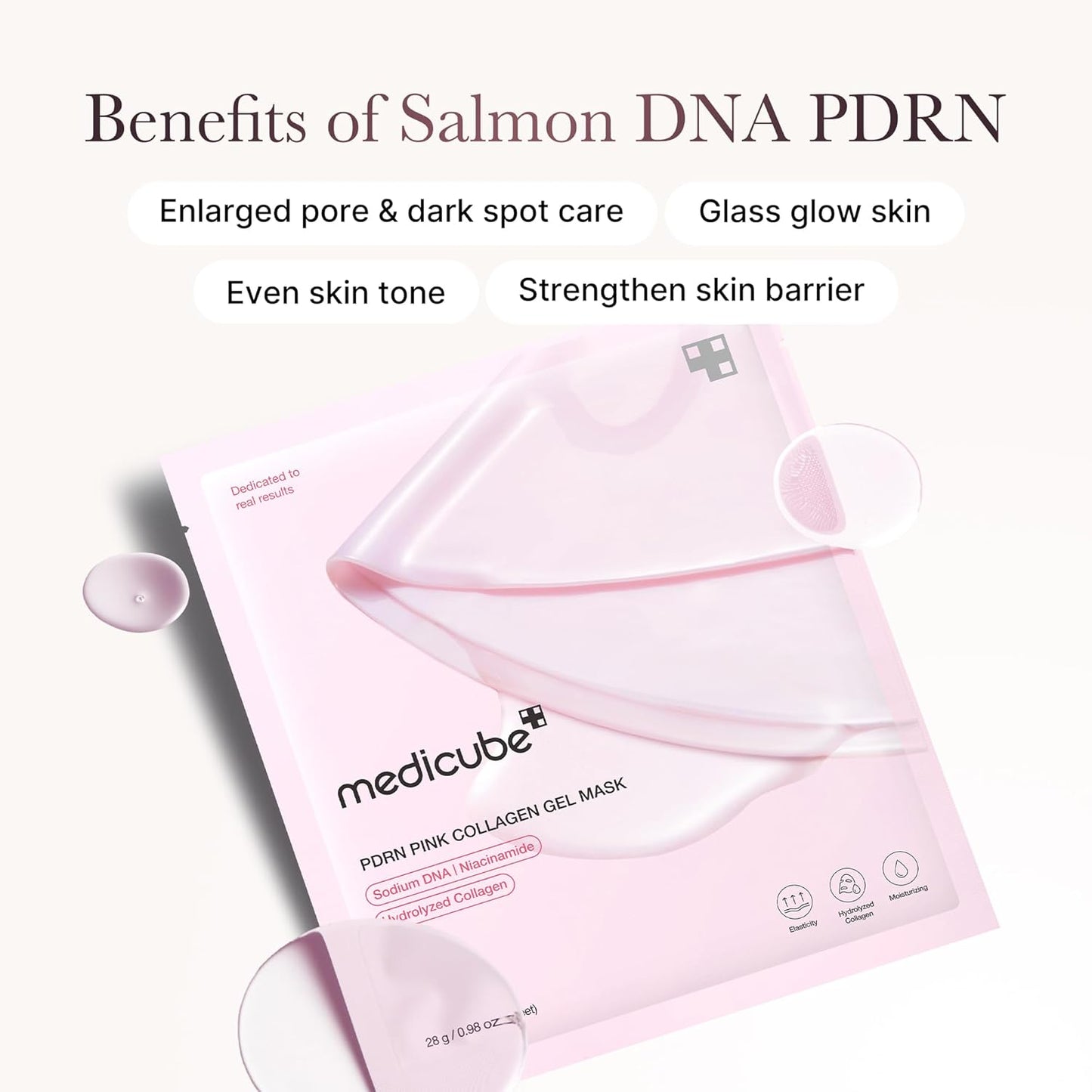 Salmon DNA PDRN Pink Collagen Jelly Gel mask (4 Pack)